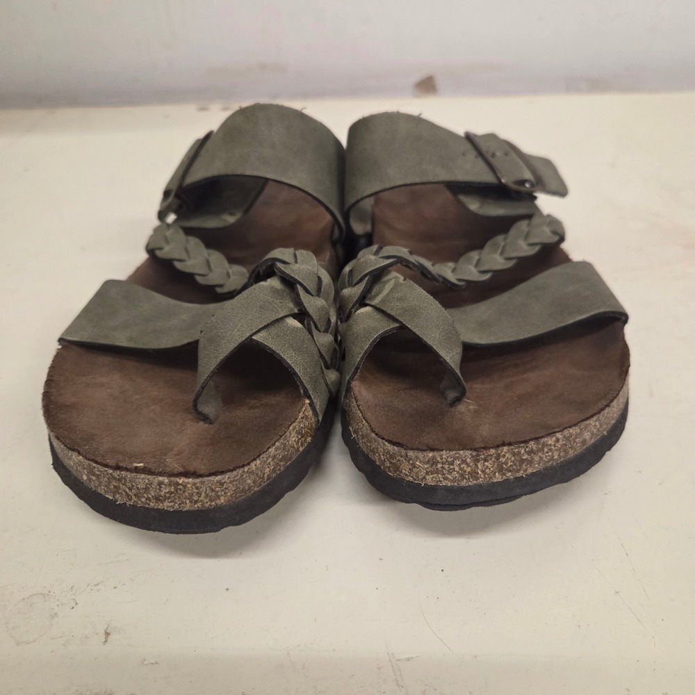 Cliffs by White Mountain Olive Green Braided Toe Loop Sandals Womens 8M - Picture 2 of 7